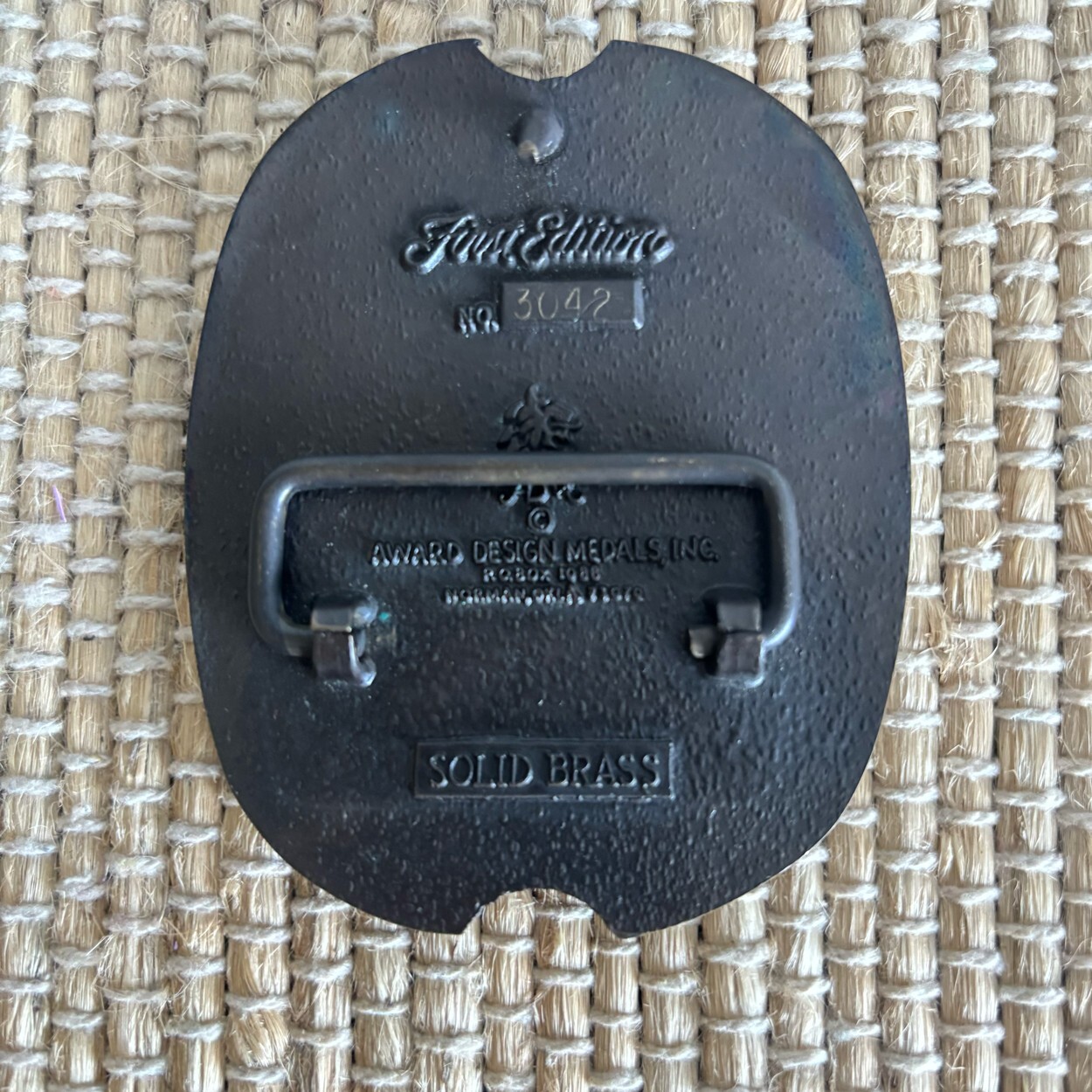 Vintage Belt Buckle Solid Brass Wright Brothers A… - image 3