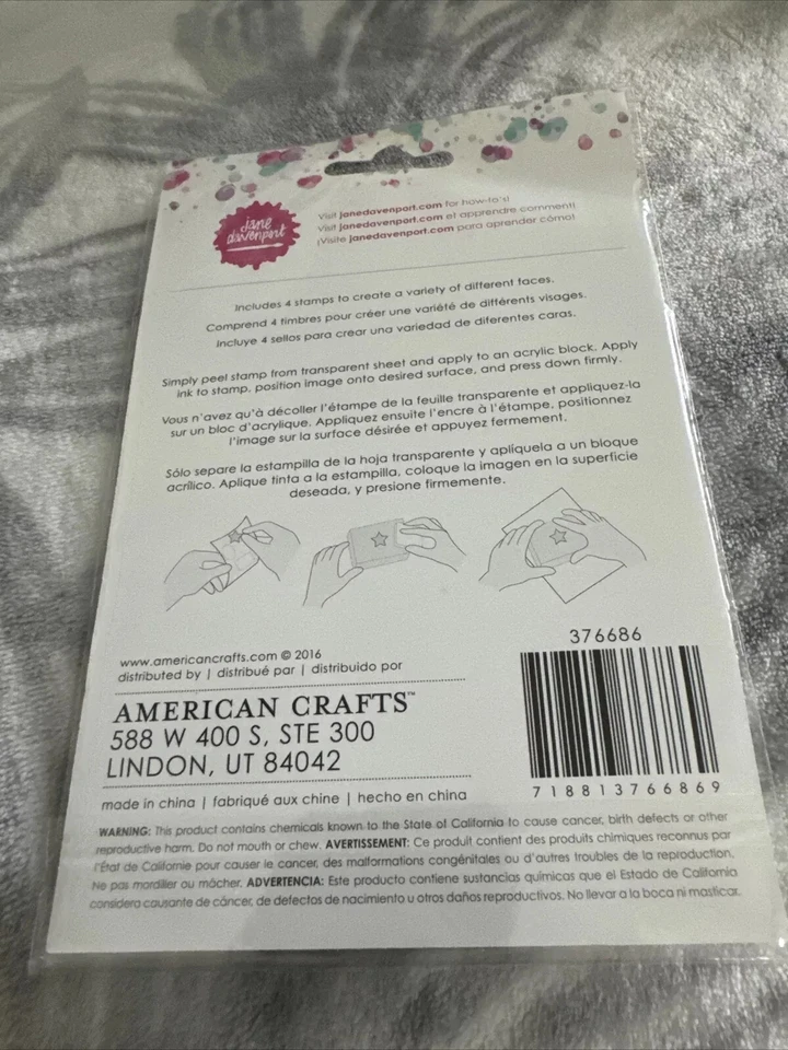 Hermosas estampillas de acrílico transparente Jane Davenport nuevas Foto 3 de 4