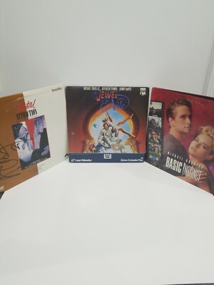Lot of 3 Laserdiscs Michael Douglas Fatal Attraction Basic Instinct Jewel 