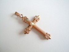 Kreuz Anhänger Amerikaner A*D Andreas Daub Double mit kleiner Perle