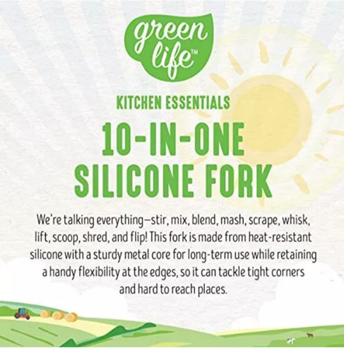 Green Life Silicone Fork Cookware Charcoal Gray NEW - Picture 13 of 13