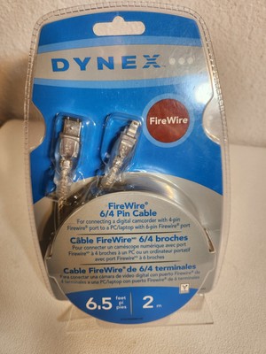 Dynex FireWire 6-Pin to 4-Pin Cable 6.5 feet (DX-FW64CAM) SEALED - FAST SHIP