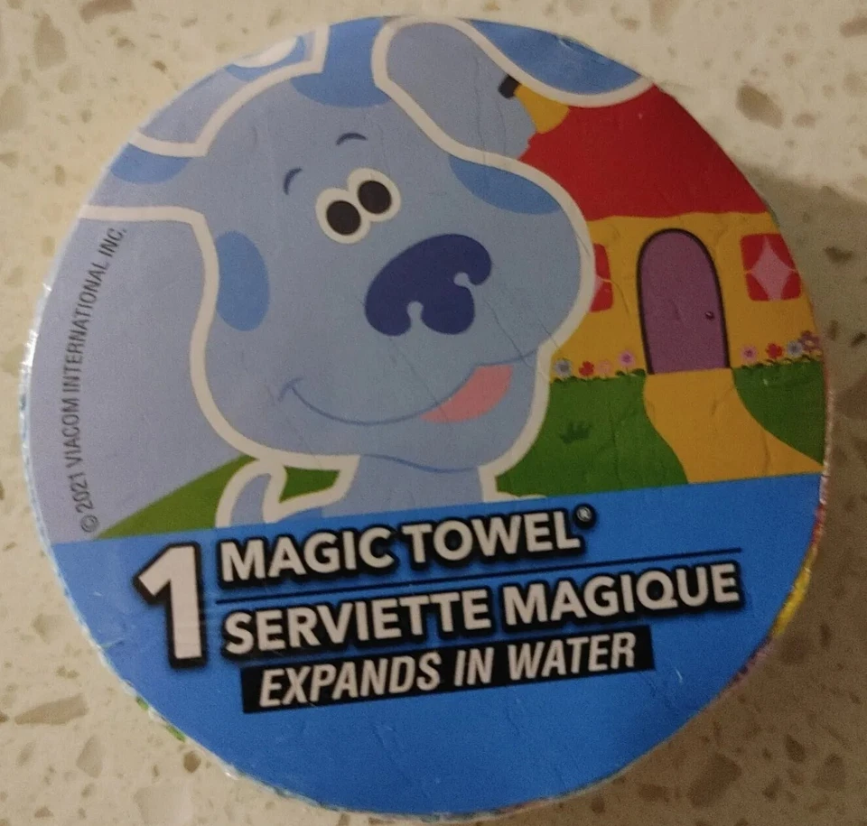 Juego de 2 toallas mágicas Nickelodeon Blue's Clues raras difíciles de encontrar magenta y azul Foto 3 de 4