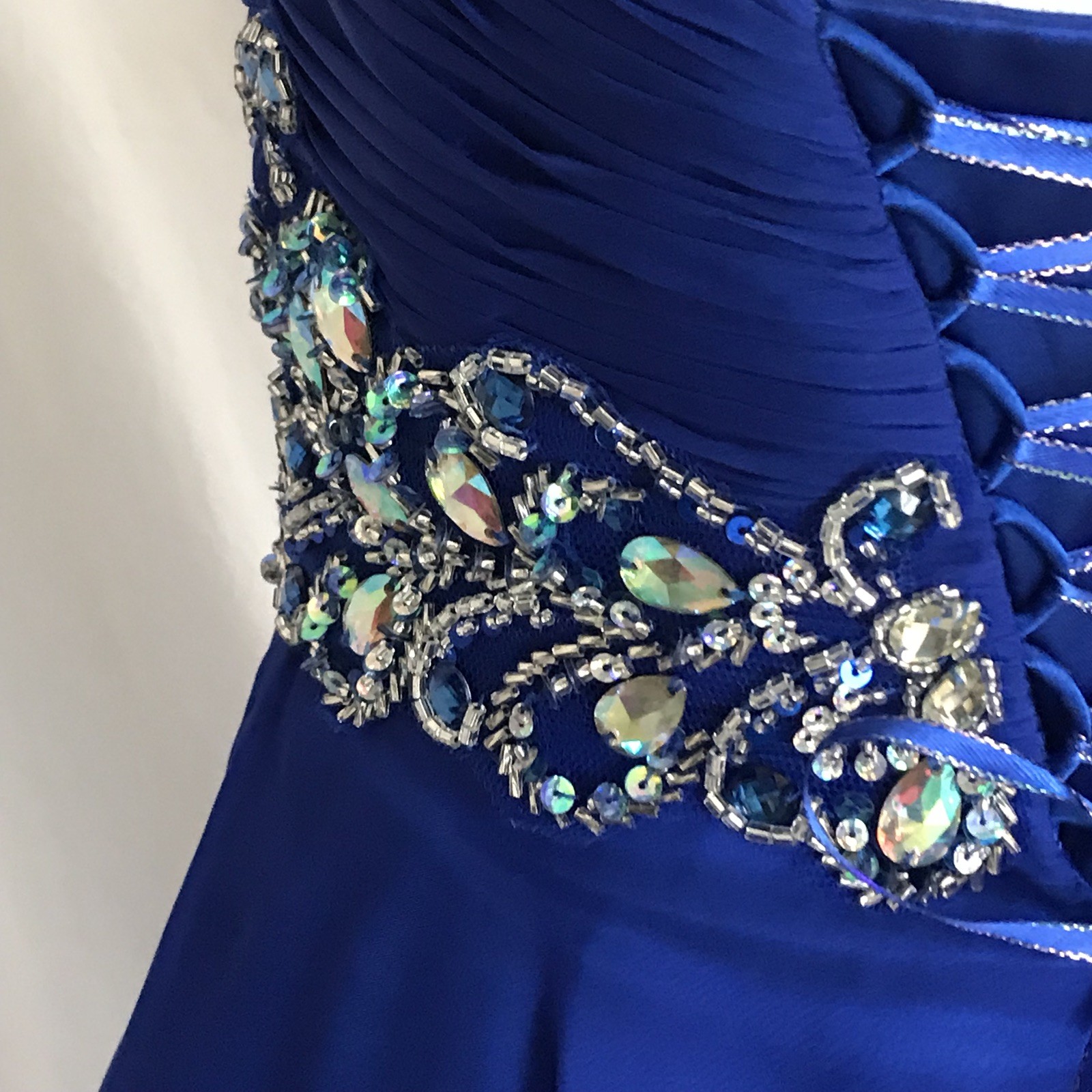 Fiesta Cobalt Blue Prom Dress Women's S Formal Wear F… Gem