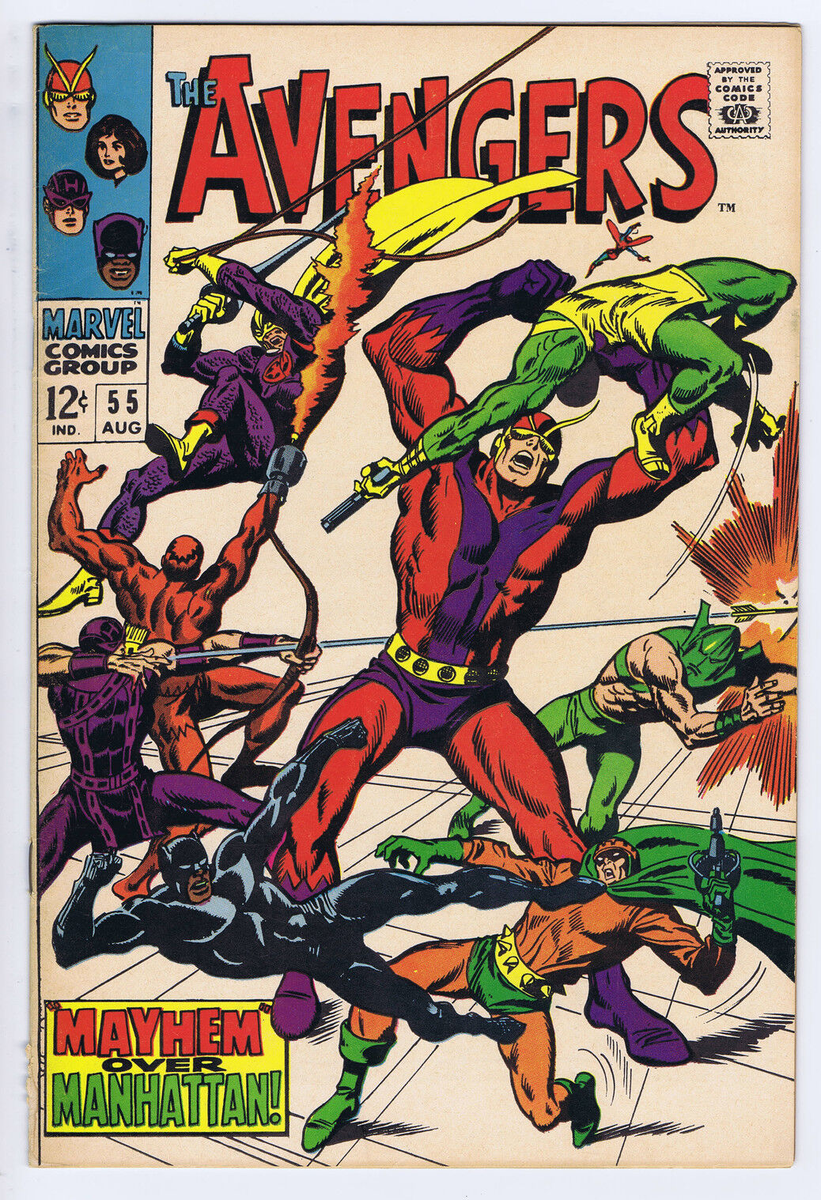 Avengers #55 Marvel 1968 1st appearance Ultron '' Mayhem Over