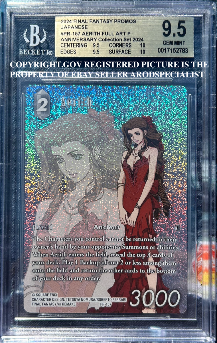 FFTCG 2024 ANNIVERSARY FULL ART FOIL PROMO AERITH PR-157 BGS 9.5  