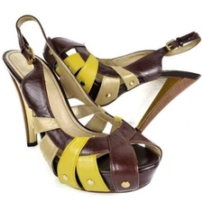 Andrea Open Toe Ankle Strap Pump Heels USA 8.5