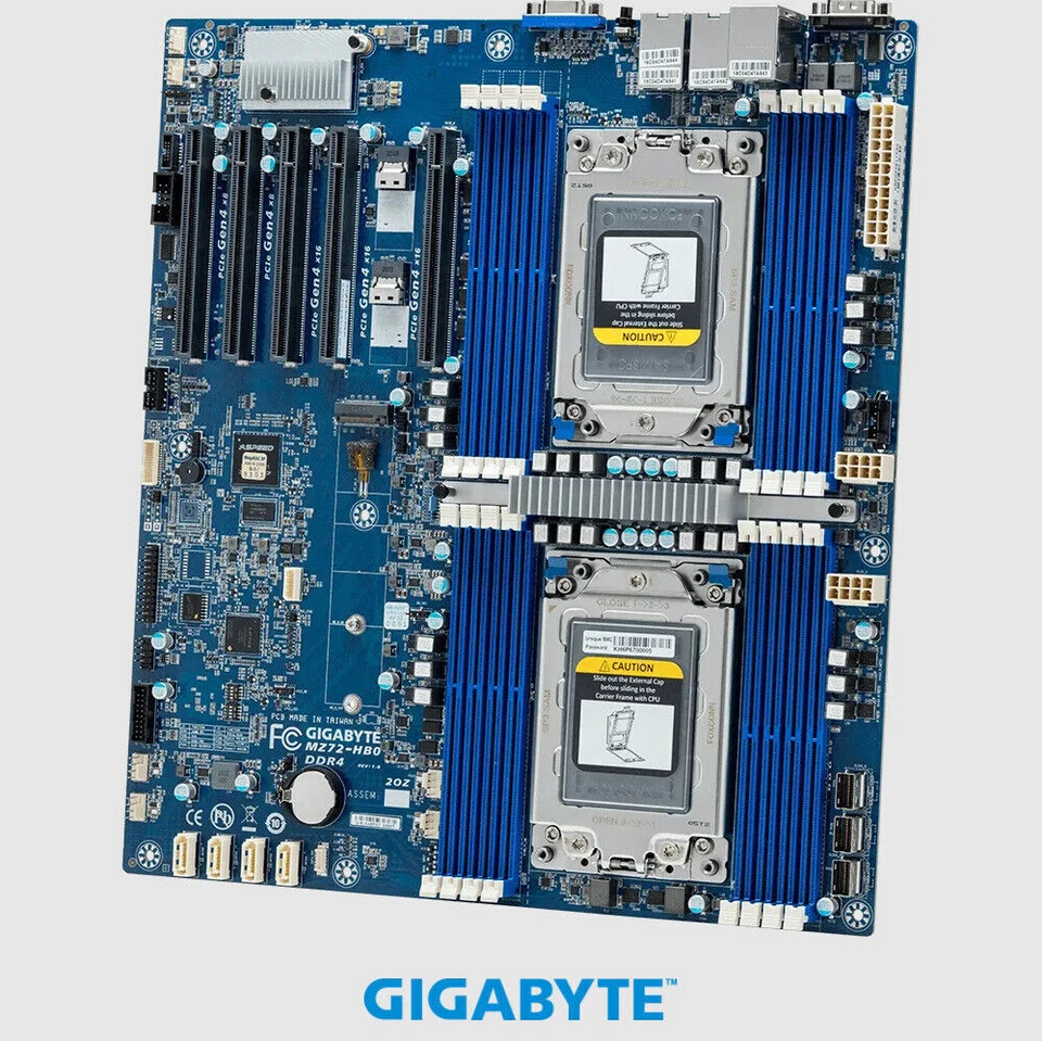 Gigabyte MZ72-HB0 Motherbaord Rev3.0 + 2x AMD EPYC Rome 7H12 CPU 128 Cores - image 4 of 4
