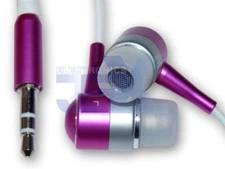 Pink Silver Aluminum Earbuds Earphones Headphones High Quality