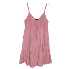 Forever 21 Babydoll Dress Plus 1X Pink Mauve–Tier Smocked Sweetheart Coquette