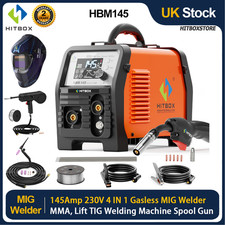 HITBOX 4IN1 Gasless MIG Welding Machine 145A IGBT MIG/TIG/MMA Welder Car Repair