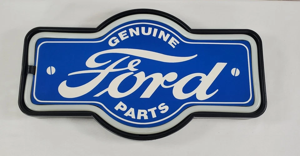 Letrero de luz de neón LED azul repuestos originales Ford 17" x 9,5" x 1,5" excelente pared  Foto 2 de 4