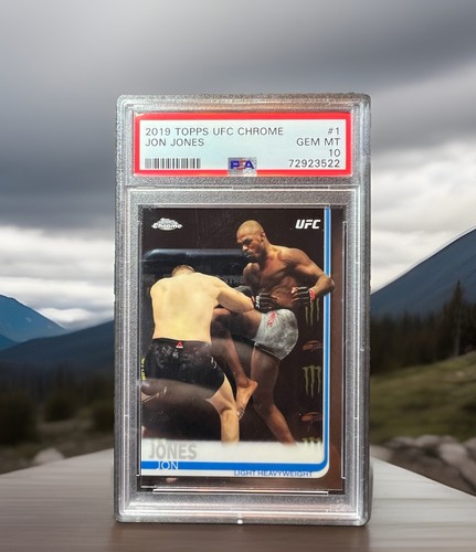 Topps 2019 UFC Chrome Jon Jones #1 Vertical PSA 10 Graded Base Set Card