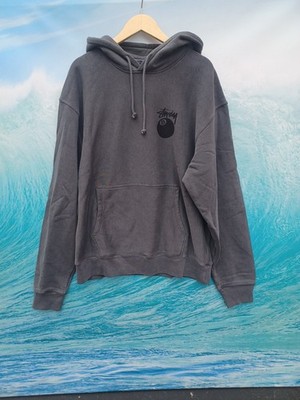 Stussy Black 8 Ball Pigment Dyed Hoodie Pullover  #0799