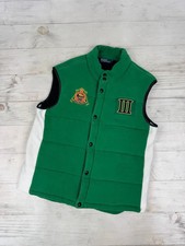 Vintage Polo Ralph Lauren England Vest Puffer Big Logo Men Size XL Green