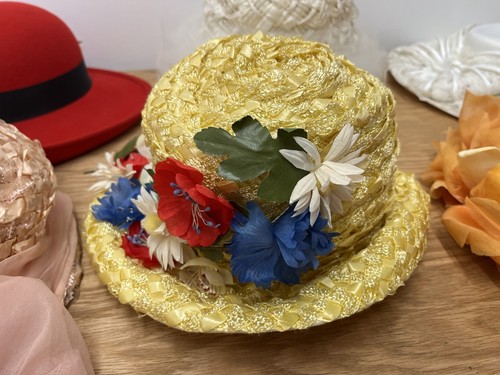 Lot Of 13 Vintage Womens Church Hats Ladies 50s 60s Derby Prop Faux Flowers - Picture 5 of 21