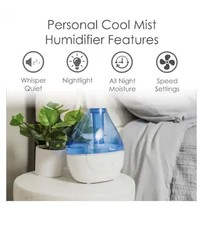CRANE - Personal Ultrasonic Cool Mist Humidifier - Blue