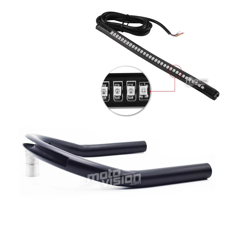 Boucle arriere moto 20.5cm acier pour supprimer les gros feux d'origine