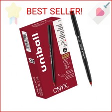 uni-ball ONYX Rollerball Pen, Micro Point 0.5mm , Red, 12 Count