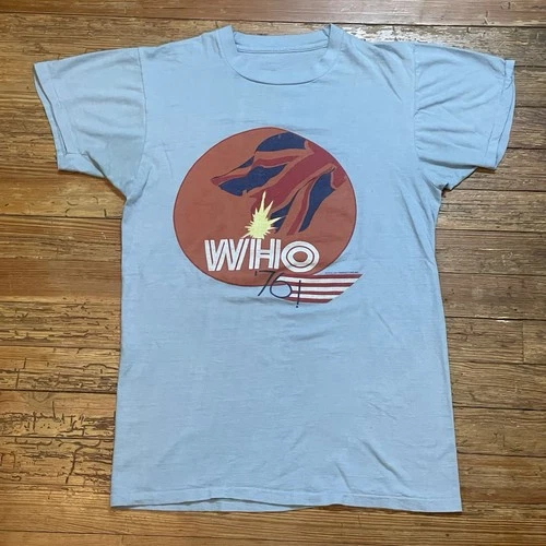70s The Who Shirt Size Medium Band Tour British 1970s vintage concert t-shirt, vintage, size M, single stitch, B+ condition