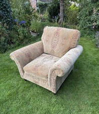 Parker Knoll Burghley Armchair In Medallion Gold Floral Fabric
