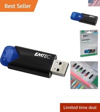 Click Easy B110 32GB Shockproof USB 3.0 Flash Drive - Blue, Stylish Convenience