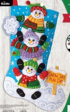 Bucilla Snow Much Fun Snowman Felt Stocking Kit 89478 / 89478E NEW SEALED HTF