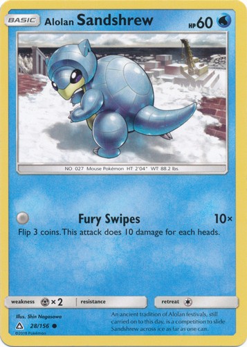 Alolan Sandshrew~028/156~LP~Sun & Moon: Ultra Prism~PKM