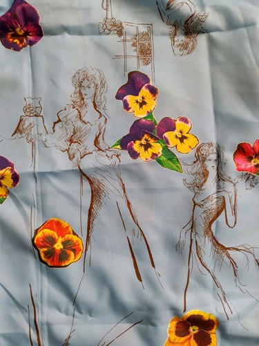 Vintage 60s 70s MCM Victorian Print Buttery Silky Nylon Fabric Boho 2 Yards NOS, $15 - Photo 3