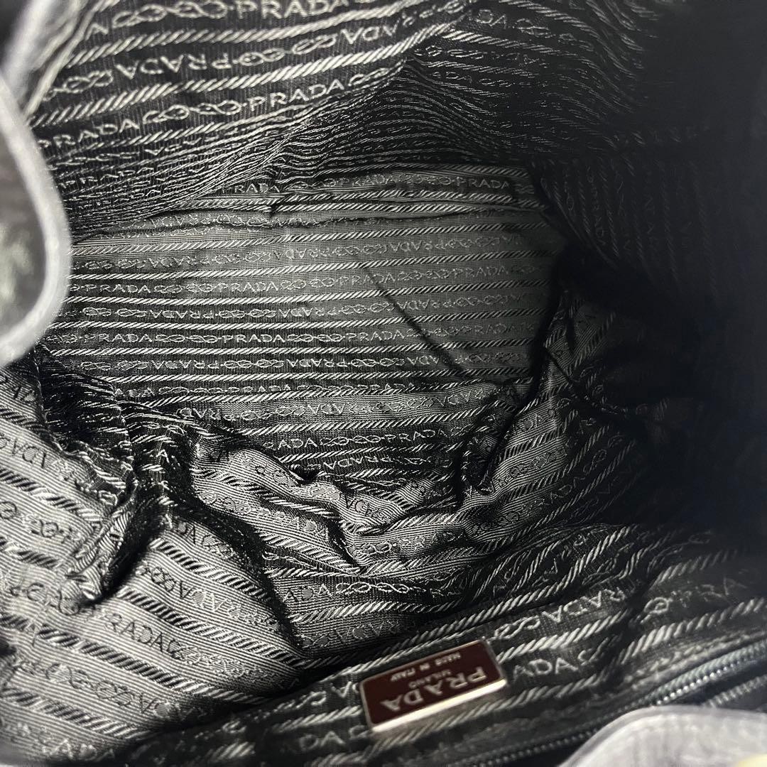 PRADA All Leather Triangle Logo Backpack Bag Ruck… - image 7