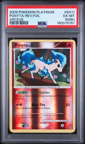 Pokemon TCG Shiny Ponyta SH11 Platinum Arceus Reverse Holo Secret Rare PSA 6 MK