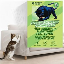 25 Pack Cat Scratch Furniture Protector Tape Sheets, Double-Sided Sticky Trai...
