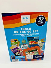 Aldi LUNCH ON THE GO SET 37 pc Grocery Dinner Food Kids Toy Pretend Play Set NEW