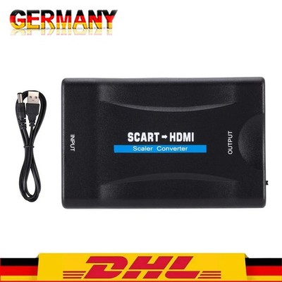 Scart zu HDMI Konverter Wandler AV HDMI Scaler Converter Adapter 1080P HD TV DE