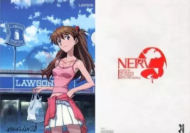 Shikinami Asuka Langley A4 Clear File Lawson Evangelion Cartoon Office Supplies