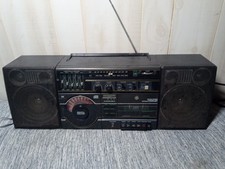 GE 3-3074A AM/FM Stereo Boombox Radio CD Tested  Works Cassette Needs Belt READ