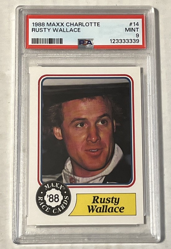 1988 Maxx Rusty Wallace #14 RC NASCAR Charlotte Rookie PSA Mint 9 Newly Graded