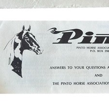 Vintage Pinto Horse Association Membership Kit Collectible Memorabilia
