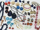 Vintage Estate 80's Bold Colorful Mixed Costume Jewelry Lot Plastic Enamel Bead