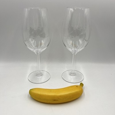 RIEDEL Crystal Large Red Wine Glasses Stacked Ribbed Stem Signed 9.75  Set Of 2