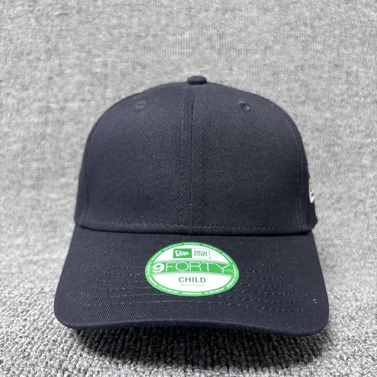 New Era 9FORTY Child Adjustable Hat Blank Black Curved Brim Kids Cap