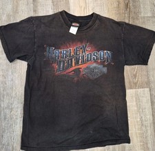 Y2K Harley Davidson Hollywood Ca T-Shirt Mens Size M Faded Made In USA