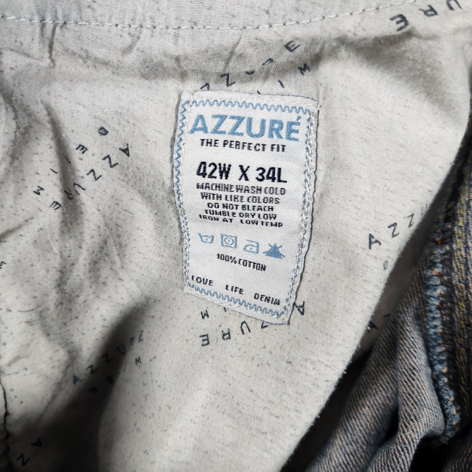 Azzure Jeans 42x34 Relaxed Fit Distressed Light Wash Carpenter Style ...