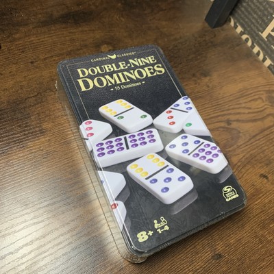Double Nine Dominoes Set in Storage Tin, for Families and Kids SEALED