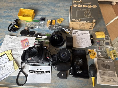 Sea & Sea Underwater Digital Camera Lot Lenses Battery Charger Sim Cards More!!