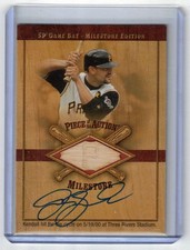 2001 Upper Deck SP Game Bat Milestone Edition Jason Kendall Auto GU Bat Pirates