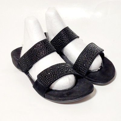 Vionic Samoa Sandals Black Studs Slides Slip On Orthotic Double Strap Wms 6US 37