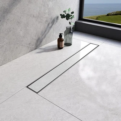 NWT DIRECT 1500mm Linear Shower Drain Stainless Steel Wetroom Channel Tile Inlay (Design 9)