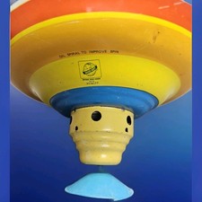 1970s Ohio Art Co Spinning Tin Top Toy Kids Racing Cars 8" diameter