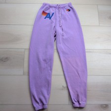 Aviator Nation Kids Neon Purple Rainbow Logo Sweatpants Joggers Size S